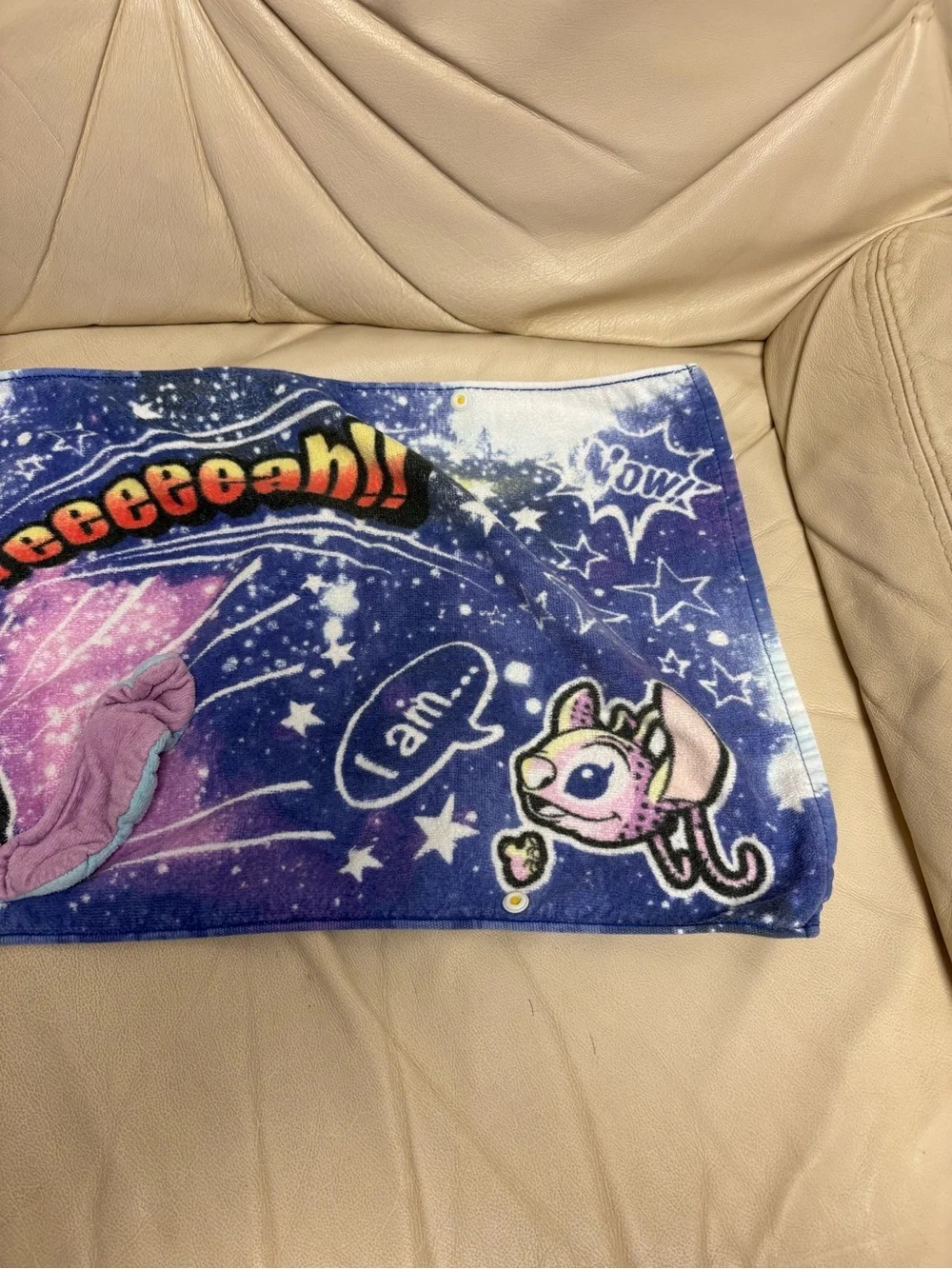 TDR Stitch & Angel Galaxy Hand Towel Blue Purple Tokyo Disneyland